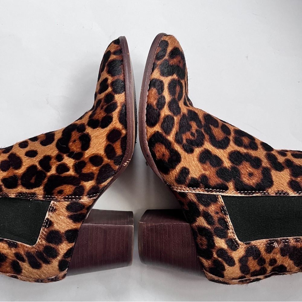 Madewell Regan Leopard Print Calf Hair Chelsea Ankle Boots Size 6 - Picture 5 of 12